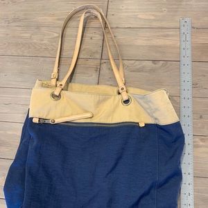 Banana republic Shoulder tote bag: blue and tan,